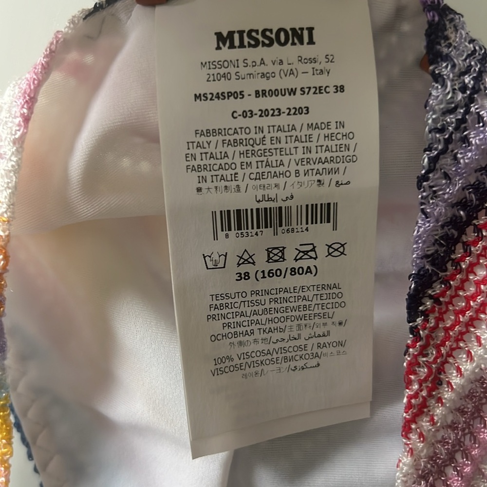 Missoni Multicolor Striped One-Shoulder Bikini — Blue Strap - Picture 15 of 16
